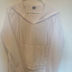 Rip Skirt White Lightweight Hooded Sun Hoody